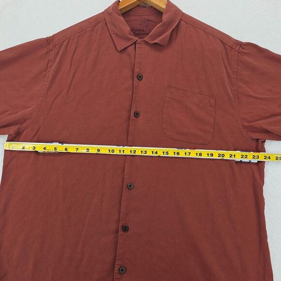 Tommy Bahama Classic 100% Silk Mens Shirt Short Sleeve Size Large Red‎ Color - Picture 15 of 16